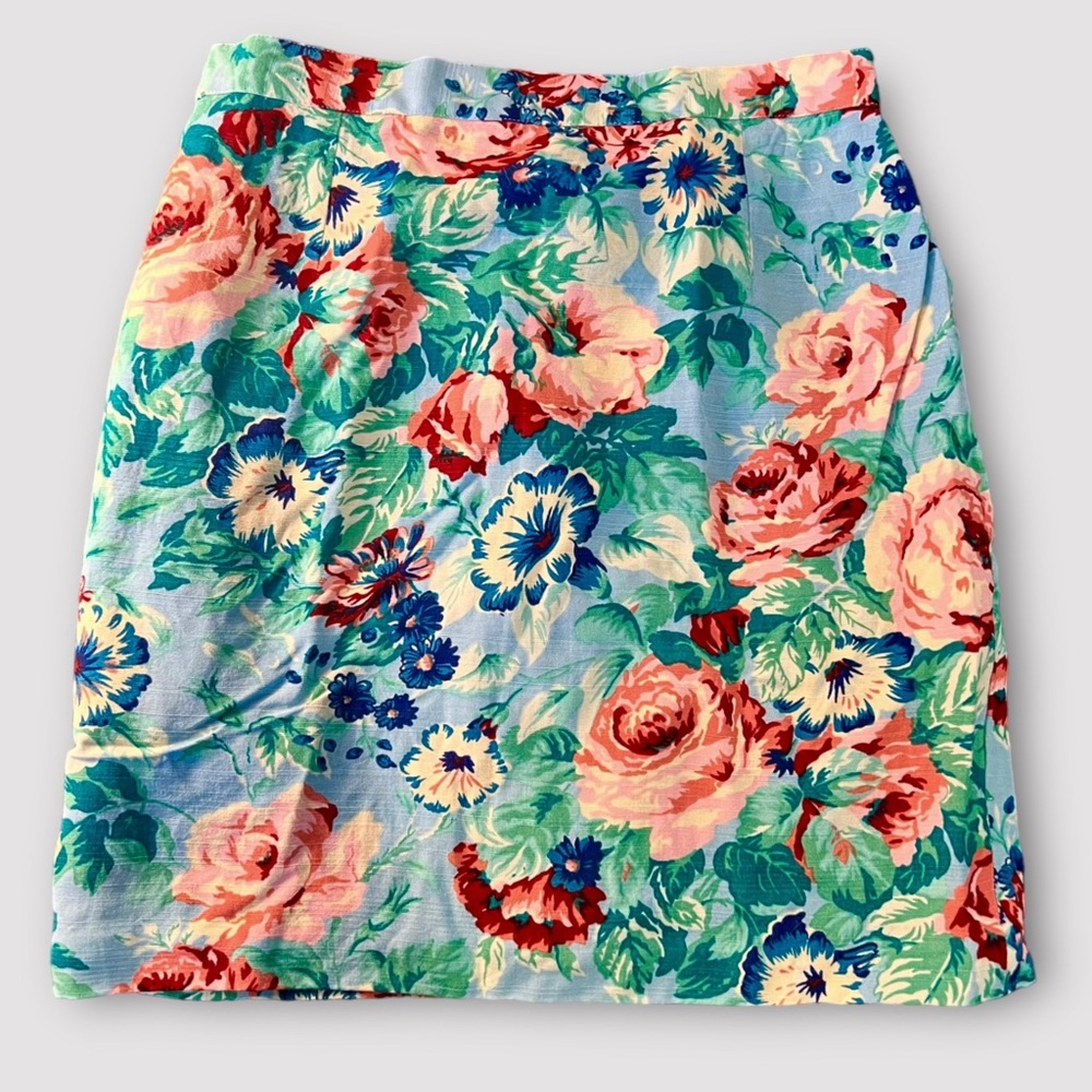 Vintage Kenzo Jungle Linen Blend Floral Skirt